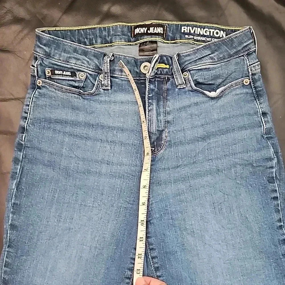 DKNY Rivington  Slim Straight Crop Jeans Denim Original Sz 28 High Rise - Picture 2 of 7